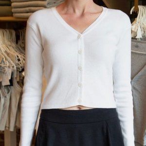 White Brandy Melville Button-Up Sweater